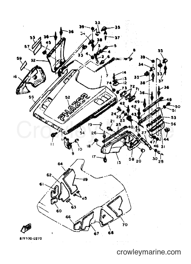1990 Snowmobile PZ480P - PZ480P (87F1) [010] - SHROUD