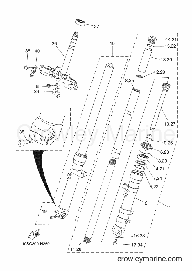 Yamaha Motors XT660X (10SC) [030] - FRONT FORK