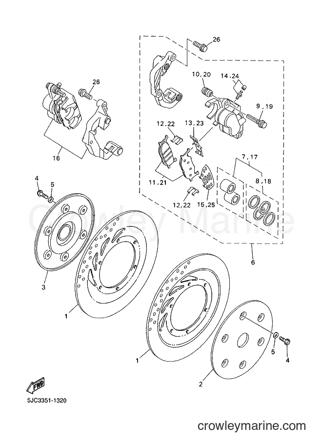 2001 Cruiser XVZ13TF - XVZ13TF (5JC3) [090] - FRONT BRAKE CALIPER