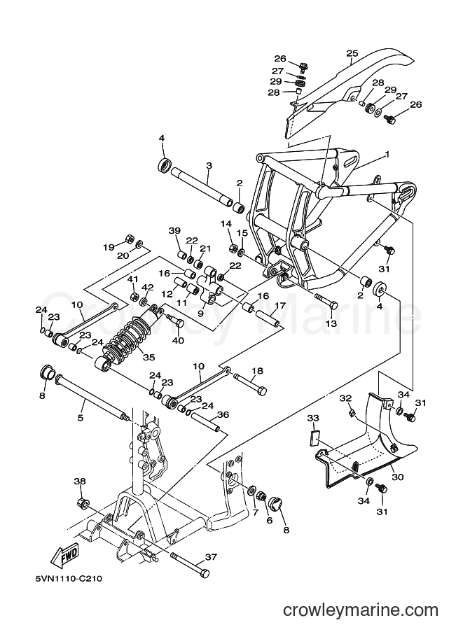 Yamaha Motors XV1700A (5VN6) [010] - REAR ARM & SUSPENSION