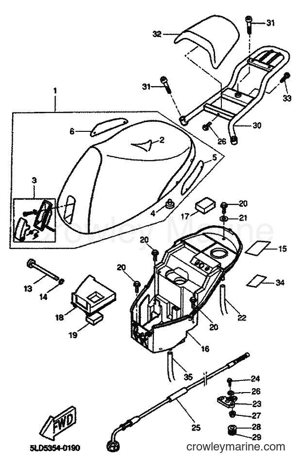 2001 Scooter YH50 - YH50 (5PF1) [010] - SEAT & CARRIER