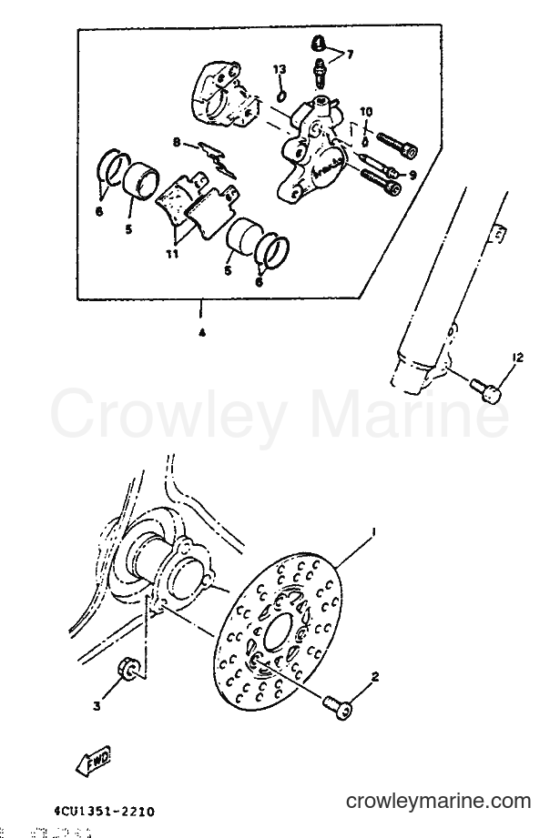 1993 Scooter YE50 - YE50 (4FW2) [999] - FRONT BRAKE