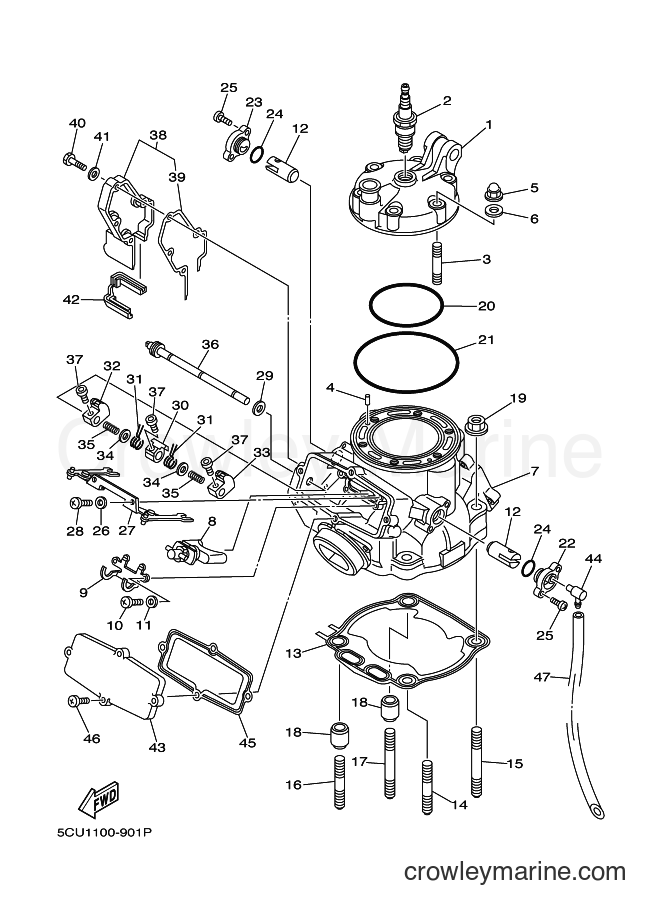 2000 Dirt Bike YZ250 - YZ250 (5HC3) [010] - CYLINDER HEAD