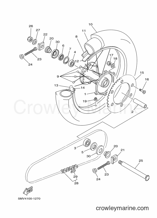 2001 Dirt Bike YZ125 - YZ125 (5MV2) [010] - REAR WHEEL