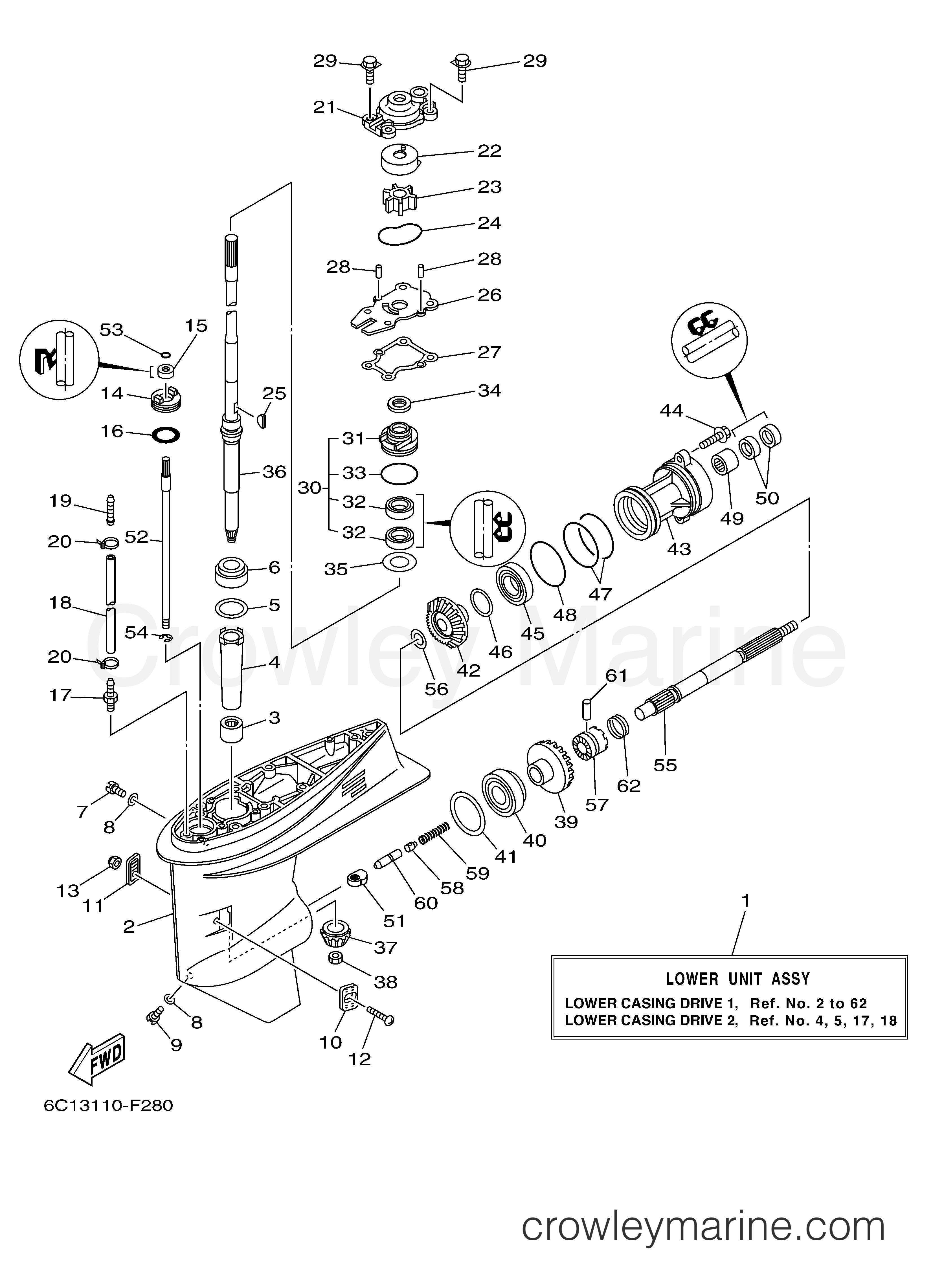 Yamaha Motors F50TLR - LOWER CASING DRIVE 1