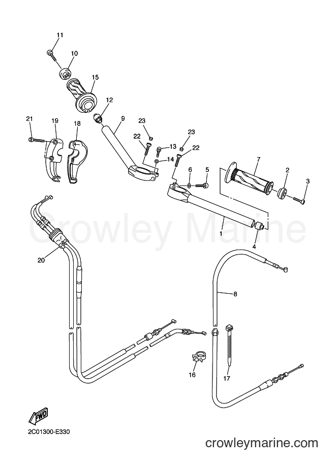 2007 Sport Bike YZF-R6 - YZF-R6 (2C0B) [070] - STEERING HANDLE & CABLE