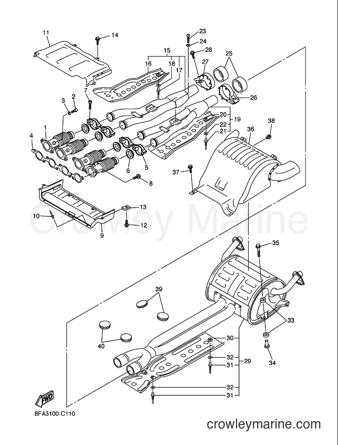 2004 Snowmobile RX10 - RX10 (8FA3) [020] - EXHAUST
