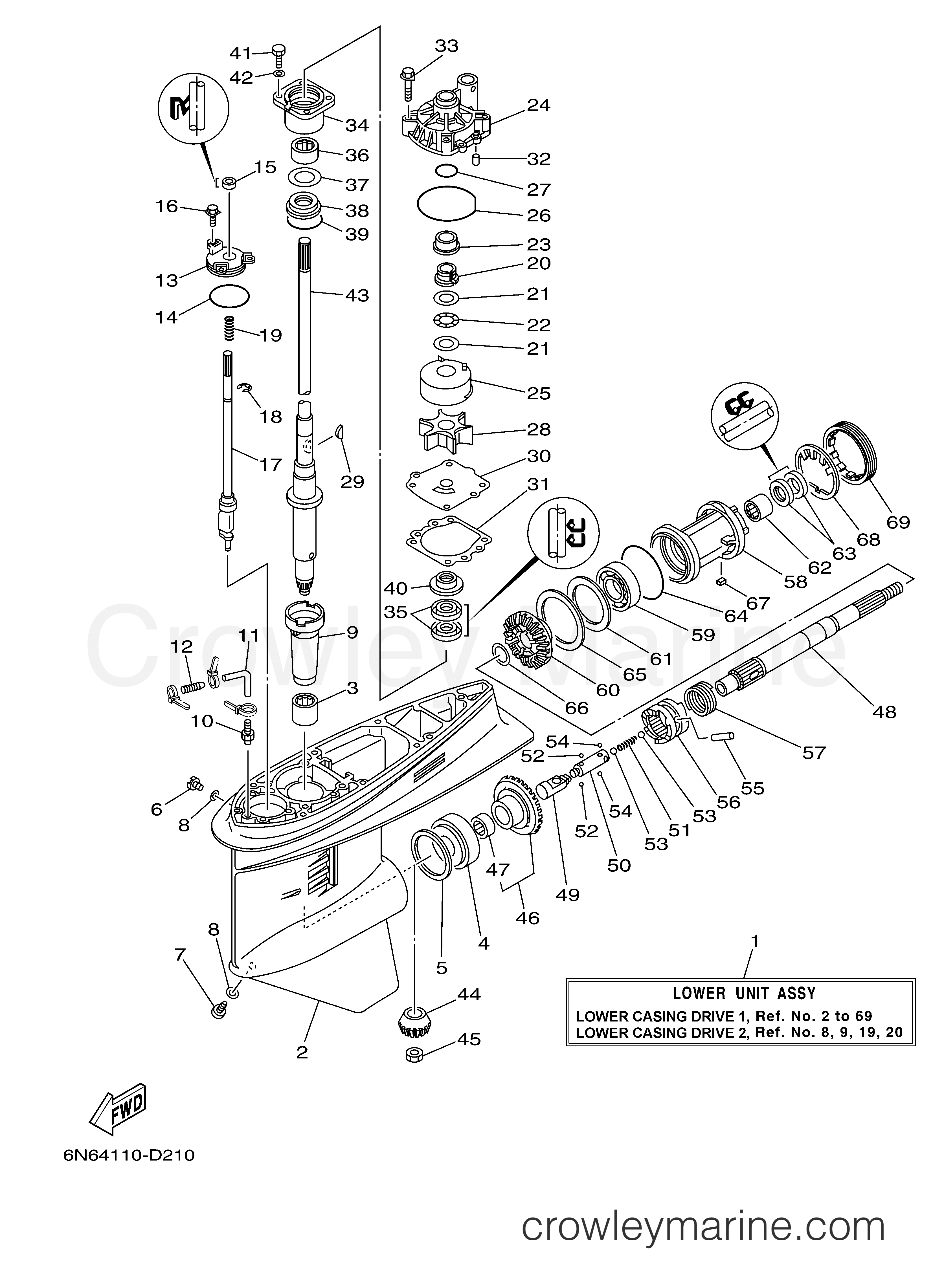 Yamaha Motors 115TLRD - LOWER CASING DRIVE 1