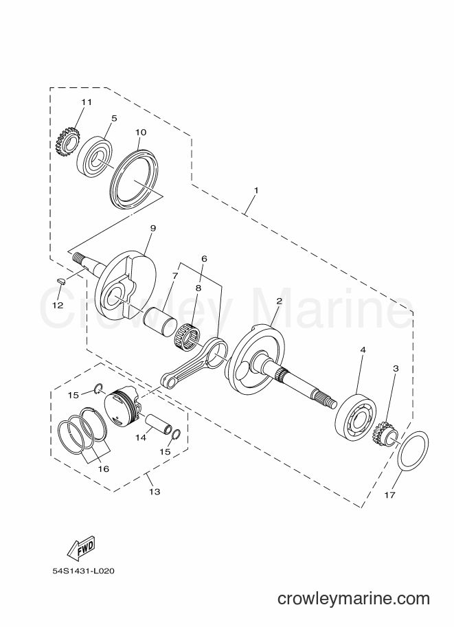 2012 Scooter AF115FX - AF115FX (1GS1) [010] - CRANKSHAFT & PISTON