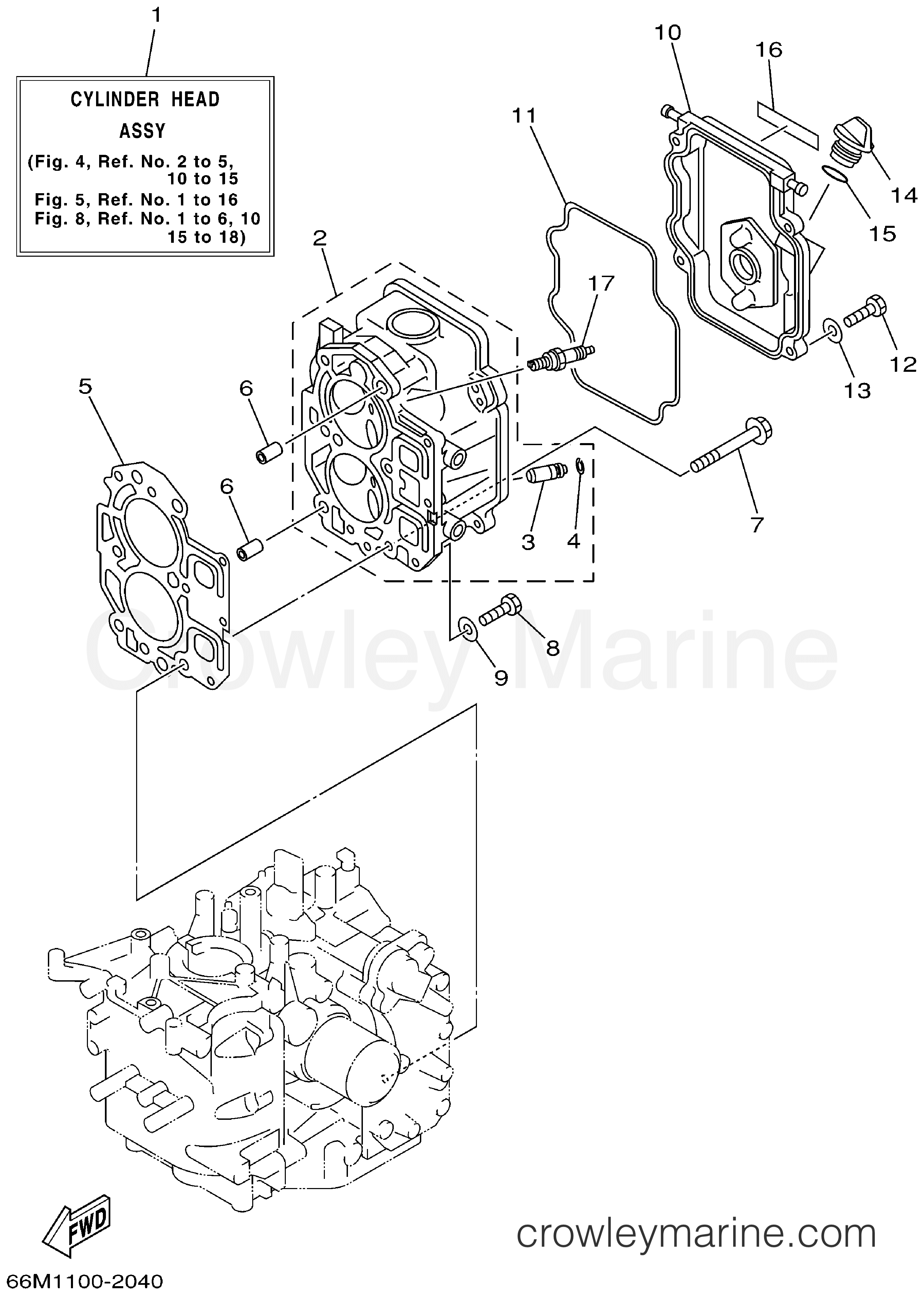 Yamaha Motors F15ESHA - CYLINDER CRANKCASE 2