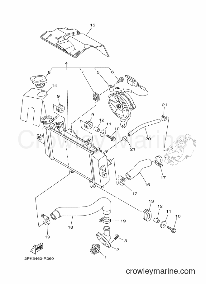 Yamaha Motors YZF-R15 (2PL5) [010] - RADIATOR & HOSE