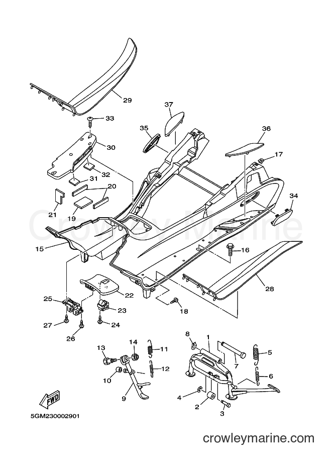 2000 Scooter YP250 - YP250 (5GM2) [080] - STAND & FOOTREST