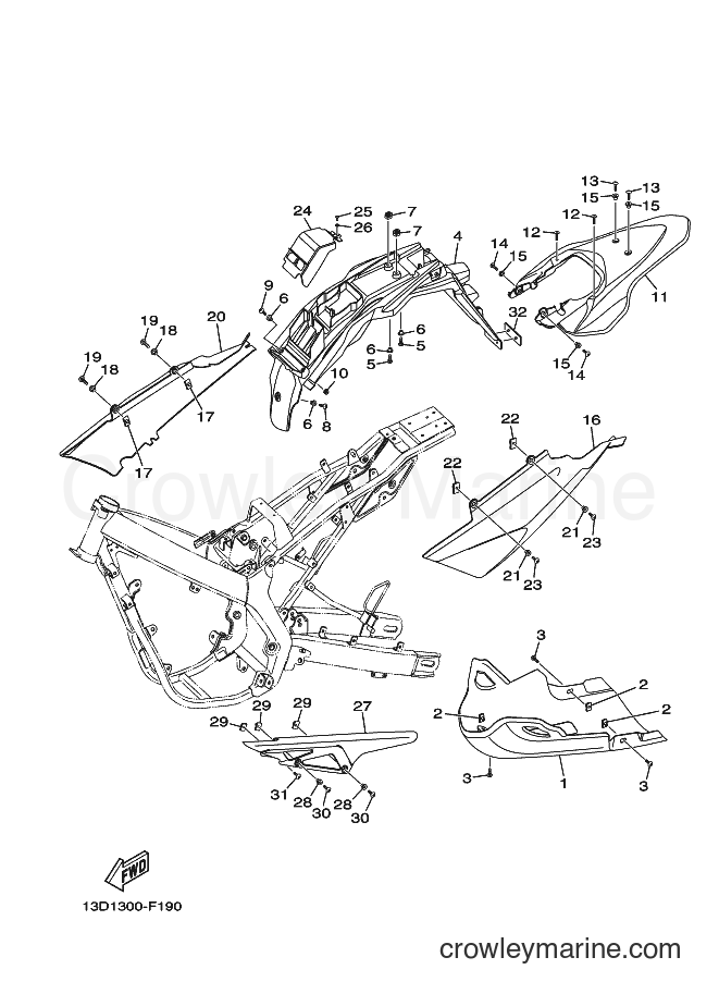 2007 Dirt Bike XT125X - XT125X (13D2) [010] - REAR BODY
