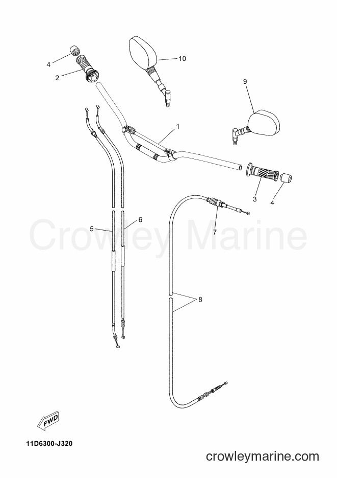 2013 Dirt Bike XT660Z - XT660Z (2BD3) [030] - STEERING HANDLE & CABLE