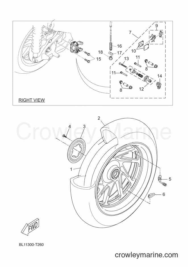 2018 Scooter YP400RA - YP400RA (BL11) [070] - REAR WHEEL & BRAKE SYSTEM