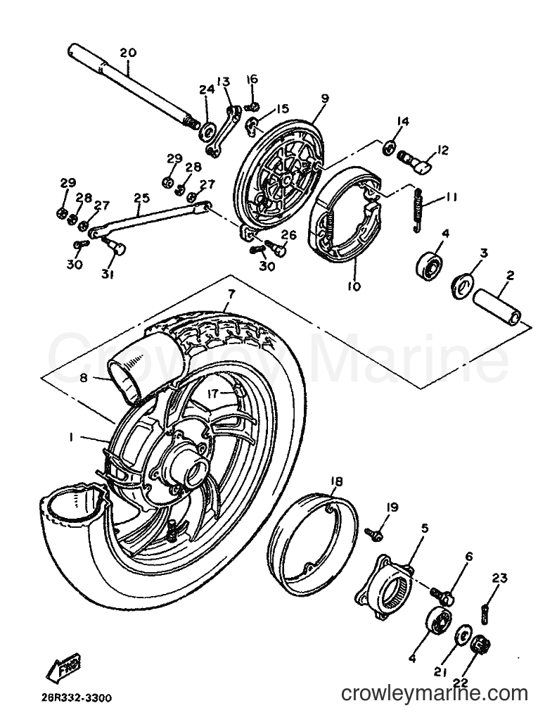 1983 Cruiser XV500 - XV500 (26R0) [010] - REAR WHEEL