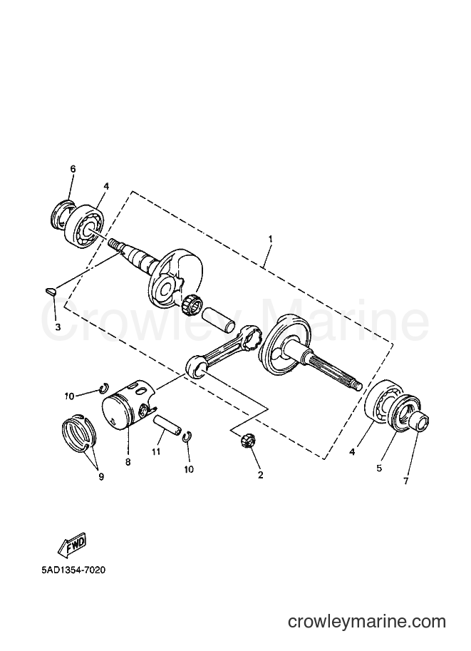 1999 Scooter YN50 - YN50 (5ADH) [010] - CRANKSHAFT & PISTON