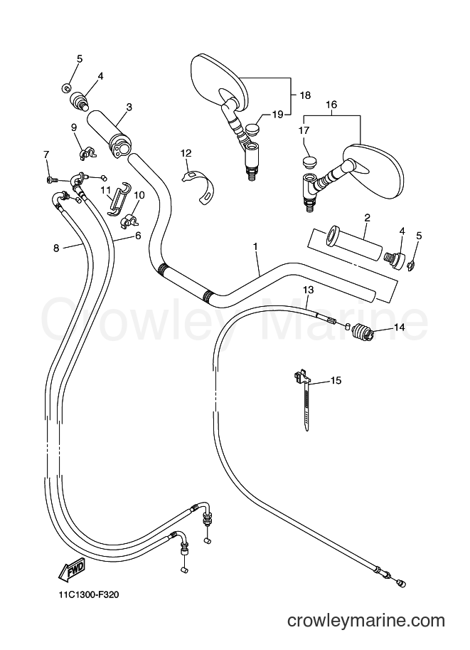 Yamaha Motors XVS1300A (11C3) [040] - STEERING HANDLE & CABLE