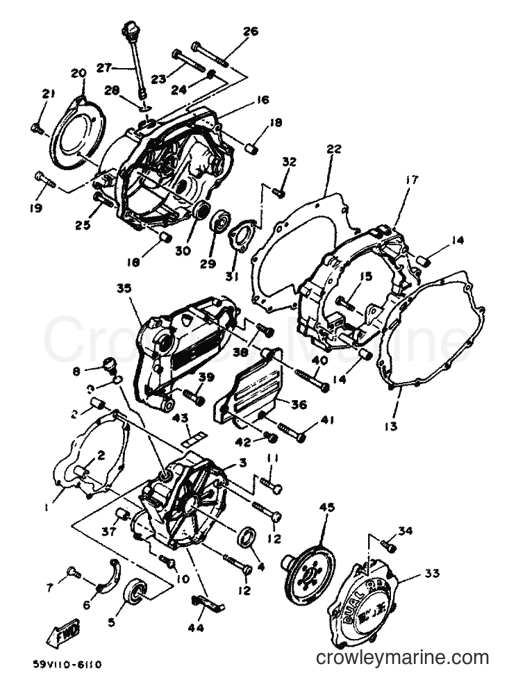 Yamaha Motors YFM225N (59V) [999] - CRANKCASE COVER 1
