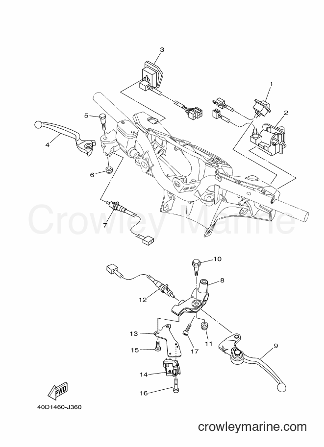Yamaha Motors TK115C (40D1) [010] - HANDLE SWITCH & LEVER