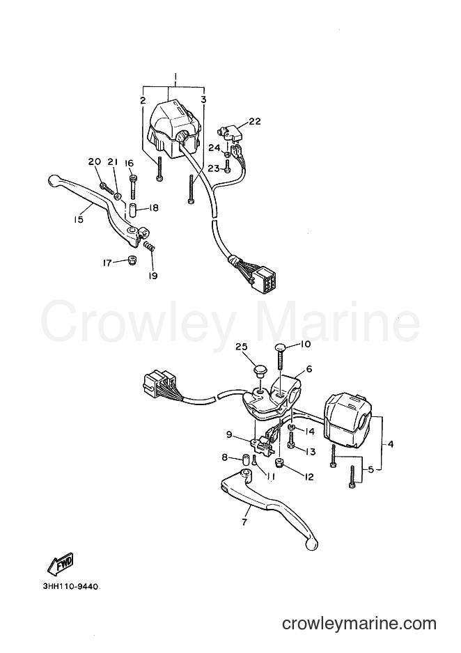1989 Sport Bike FZR600 - FZR600 (3HH2) [010] - HANDLE SWITCH & LEVER