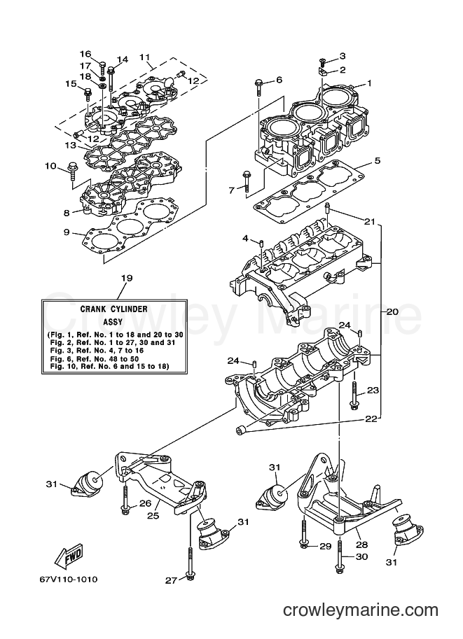 Yamaha Motors JET FOR LST1200 (67V1) [01B] - CYLINDER & CRANKCASE