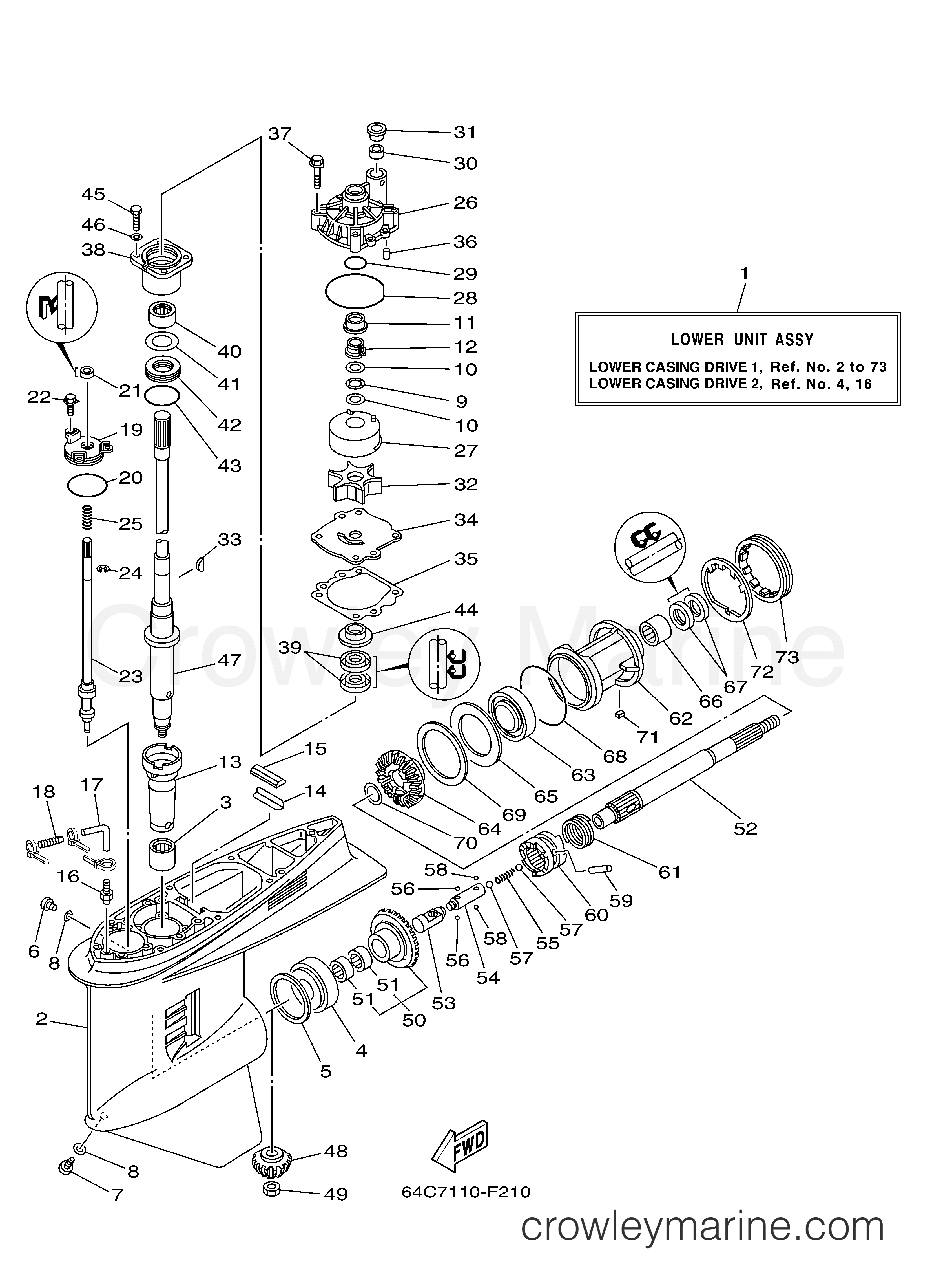 Yamaha Motors 150TXR - LOWER CASING DRIVE 1