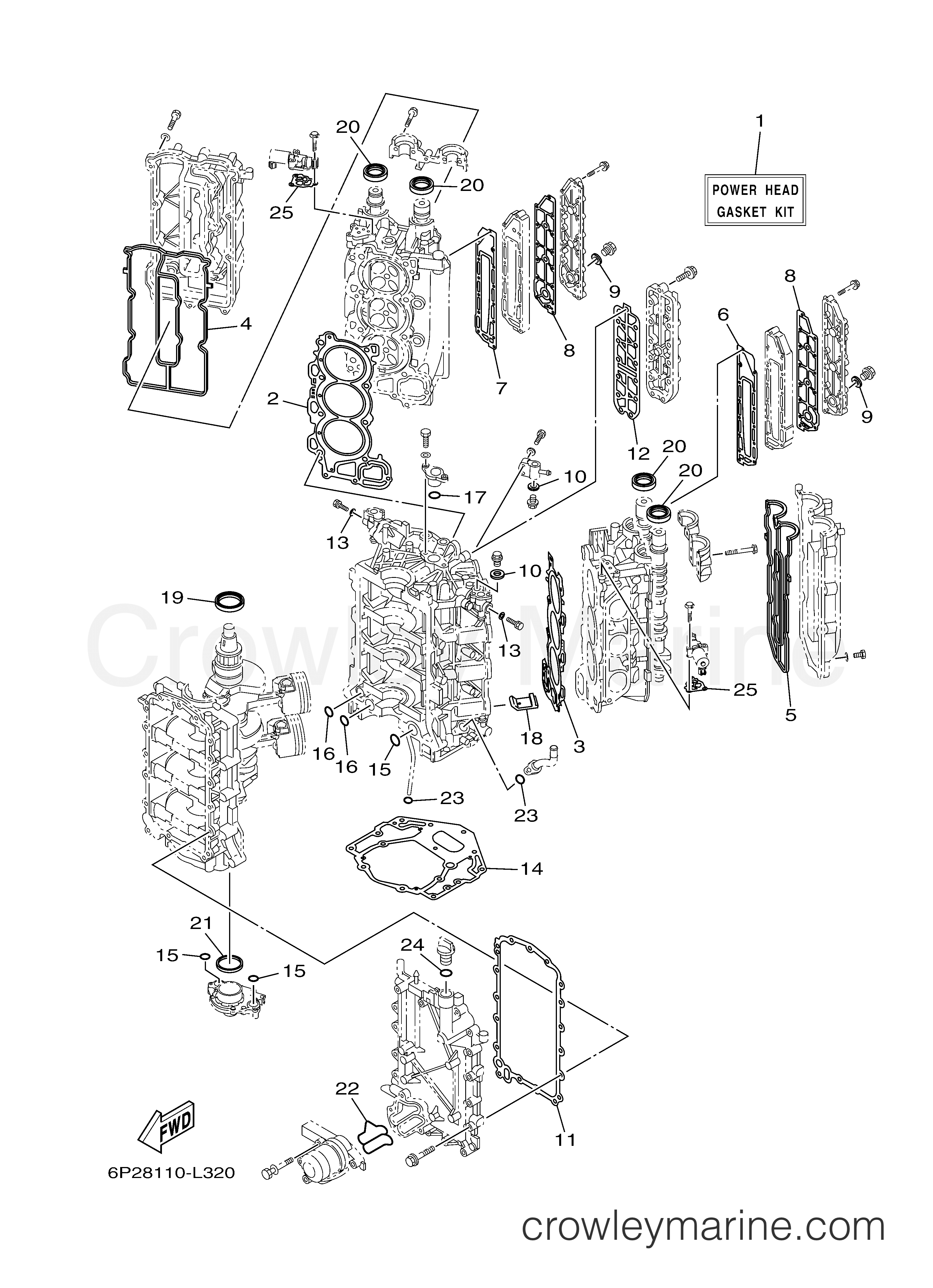 REPAIR KIT 1 - 2011 Yamaha Outboard 250hp F250TXR | Crowley Marine