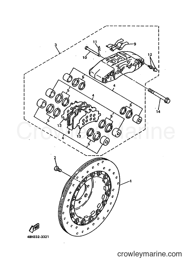 Yamaha Motors GTS1000A (4HH3) [010] - FRONT BRAKE CALIPER