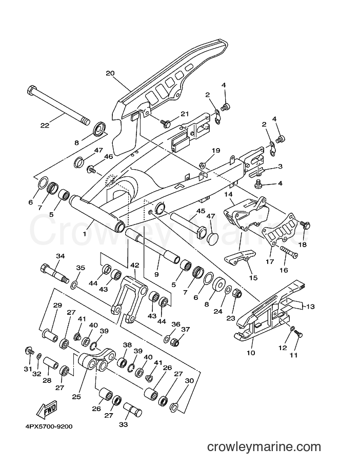 2002 Dirt Bike TT250R - TT250R (4PX8) [010] - REAR ARM