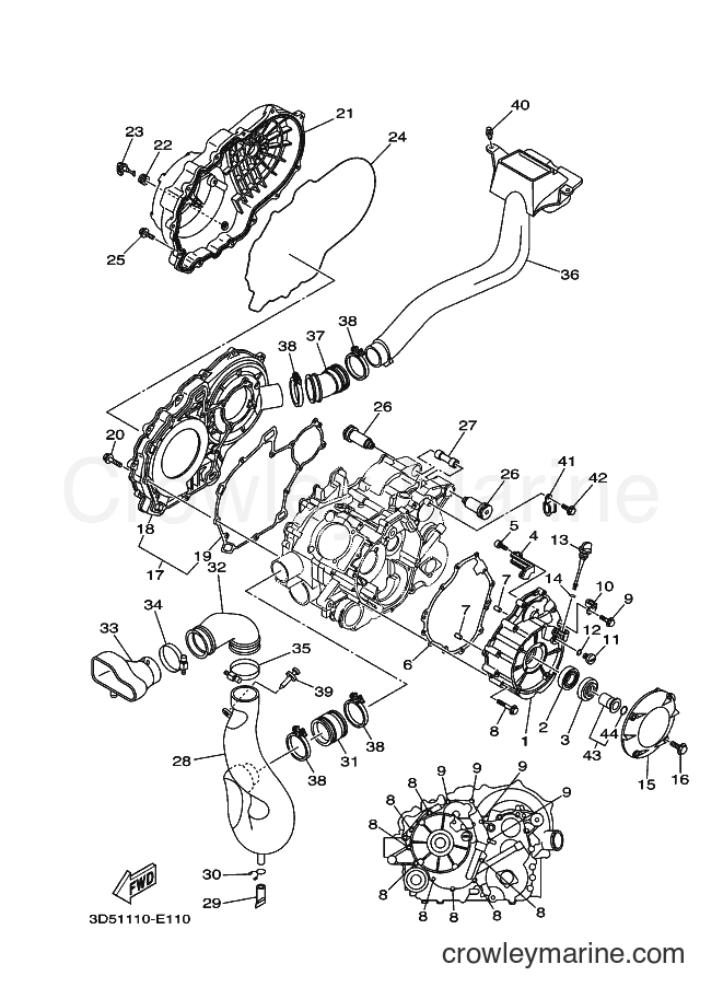 2007 ATV YFM350AS - YFM350AS (3D55) [010] - CRANKCASE COVER 1