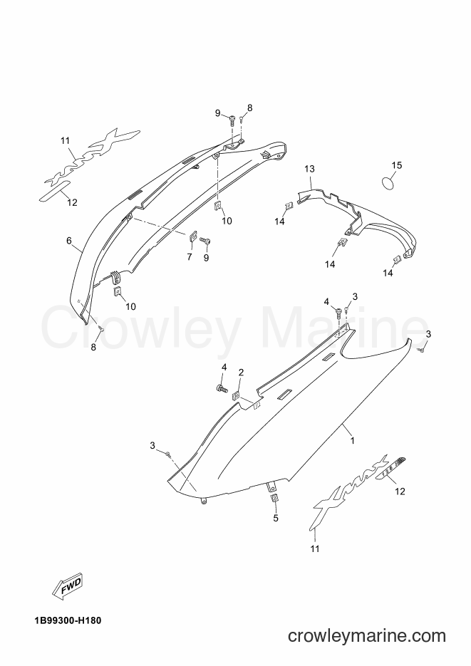 2009 Scooter YP125R - YP125R (1B99) [030] - SIDE COVER