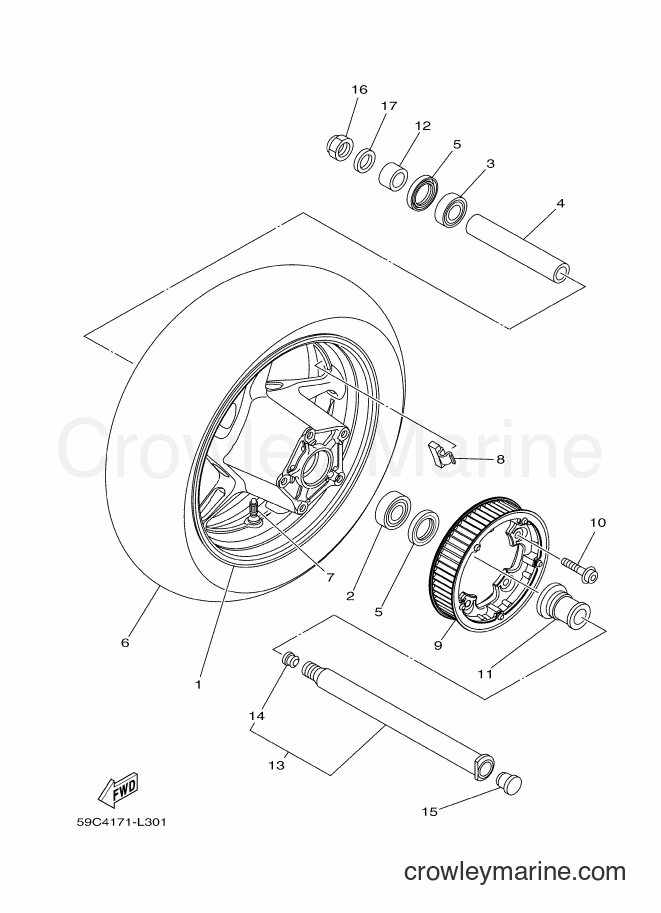 Yamaha Motors XP500 (59CF) [010] - REAR WHEEL