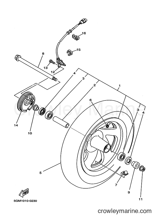 Yamaha Motors YP250 (5GM2) [010] - FRONT WHEEL