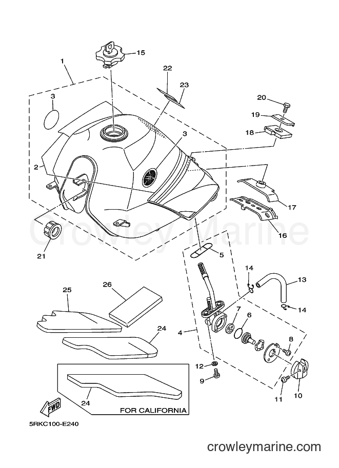 2007 Dirt Bike XT225 - XT225 (5RKH) [010] - FUEL TANK
