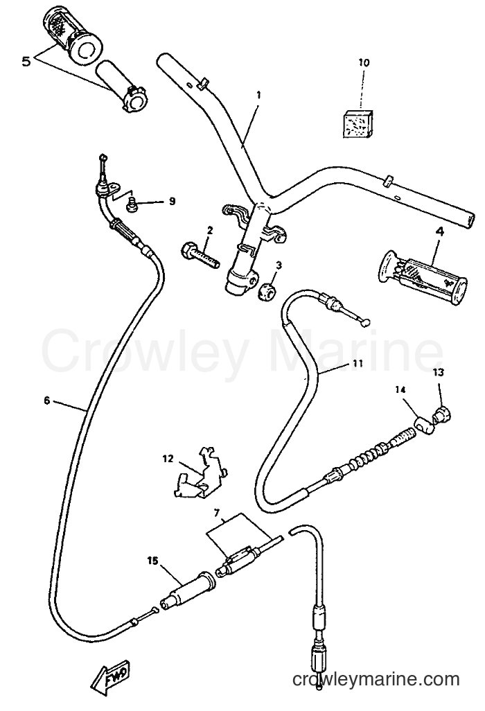 1995 Scooter YM50 - YM50 (4RC1) [999] - STEERING HANDLE & CABLE