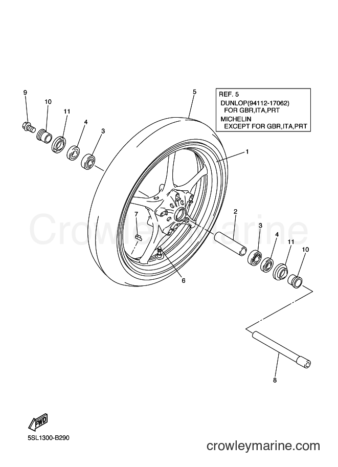 2003 Sport Bike YZF-R6 - YZF-R6 (5SL1) [080] - FRONT WHEEL