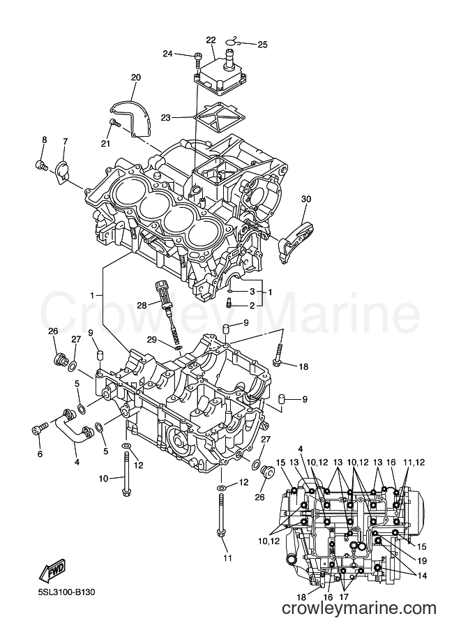2003 Sport Bike YZF-R6 - YZF-R6 (5SL5) [010] - CRANKCASE