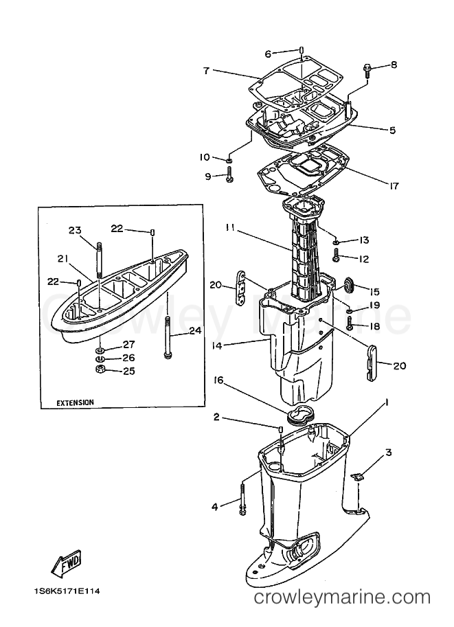 Yamaha Motors E60HE (6K5) [010] - UPPER CASING