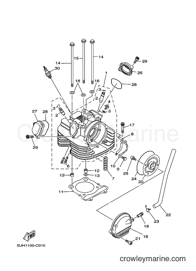 2004 ATV YFM350A - YFM350A (5WH2) [010] - CYLINDER HEAD