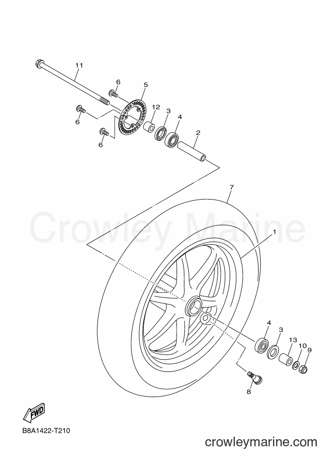 2018 Street Bike LTF125-A - LTF125-A (B8B2) [010] - FRONT WHEEL FOR CAST WHEEL