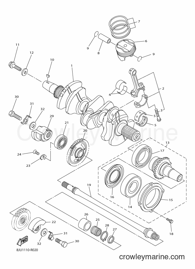 Yamaha Motors SRV10MS2 (8KT3) [010] - CRANKSHAFT & PISTON