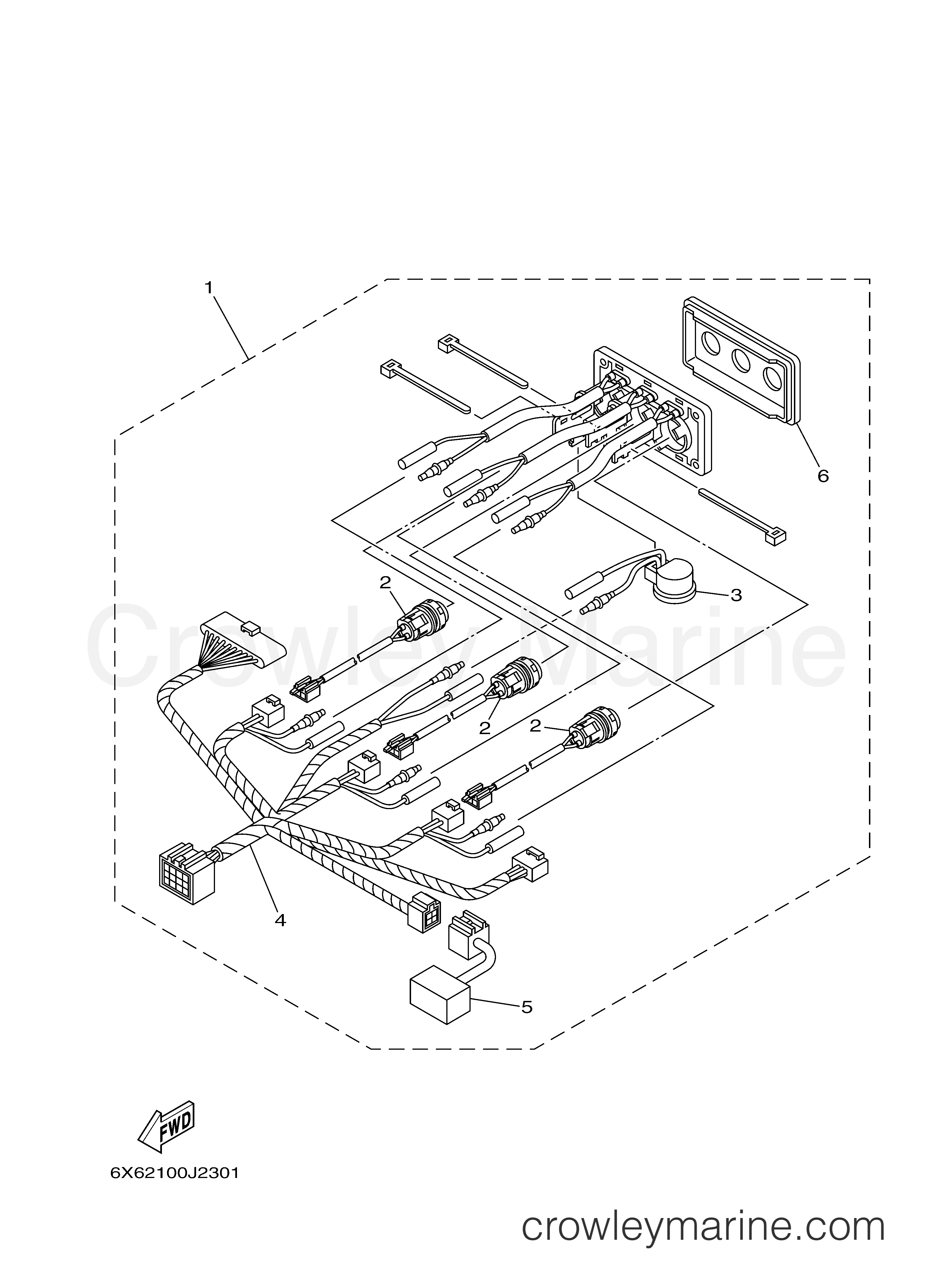 Yamaha Motors Command Link Plus 2010 - SWITCH  PANEL TRIPLE (2ND HELM)