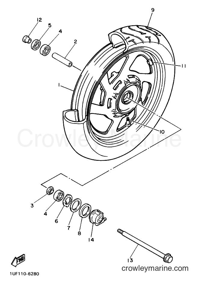 Yamaha Motors FZX750 (2JE) [99A] - FRONT WHEEL