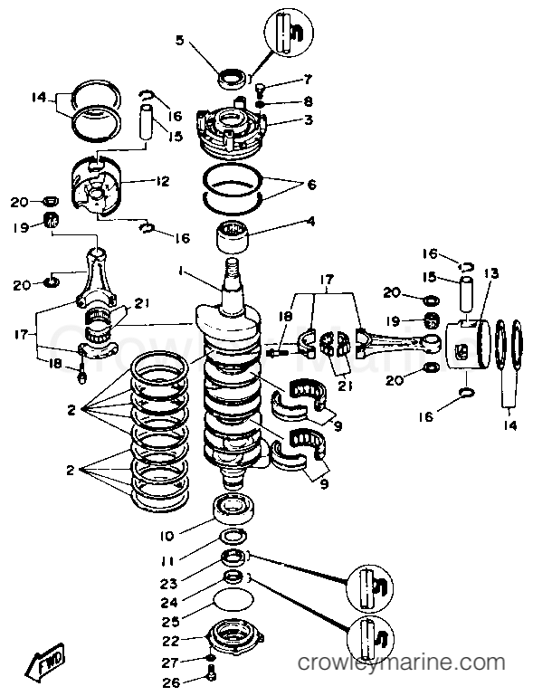 Yamaha Motors 225TXRR - CRANKSHAFT PISTON