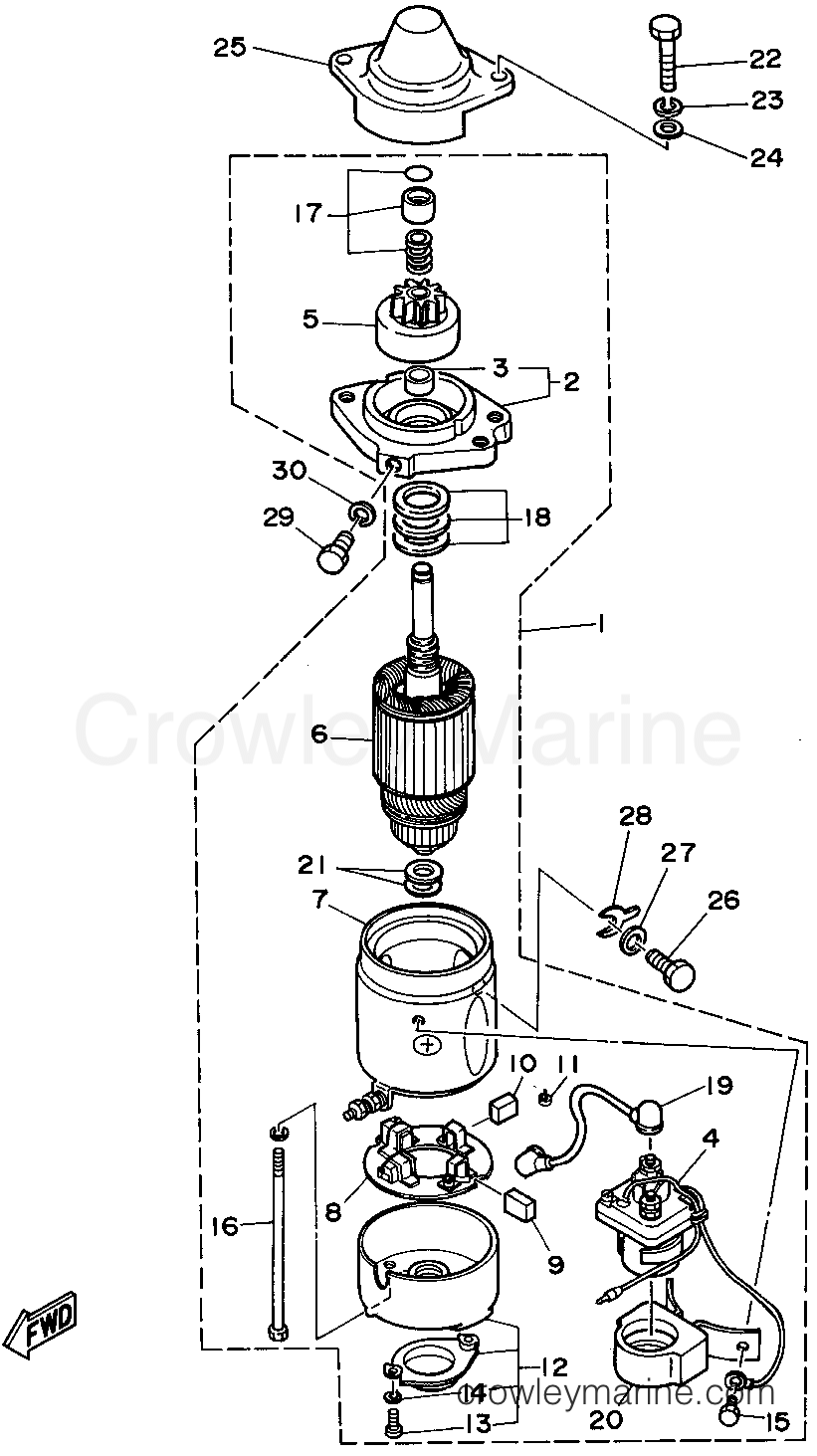 Yamaha Motors C55ELRT - STARTING MOTOR