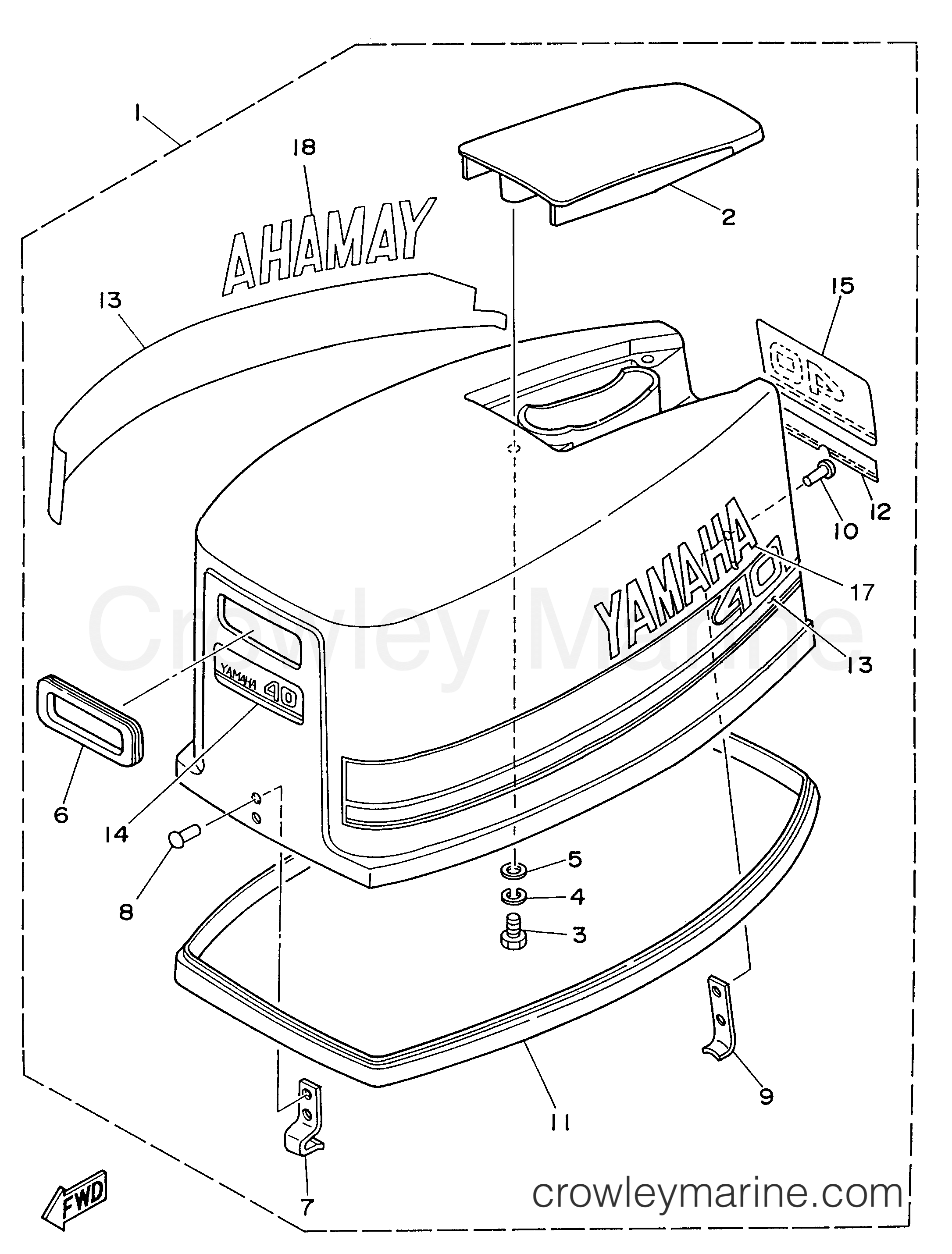 Yamaha Motors C40ESHV - TOP COWLING