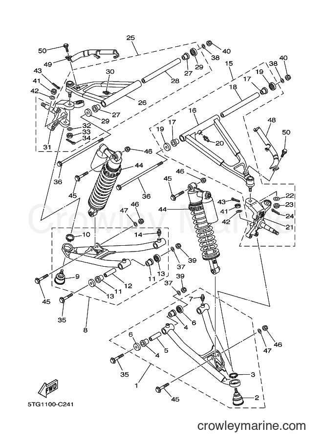 2007 ATV YFZ450 - YFZ450 (5D35) [010] - FRONT SUSPENSION & WHEEL