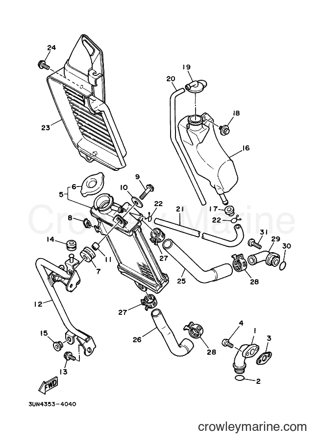 1996 Scooter DT50LC - DT50LC (3UN5) [010] - RADIATOR & HOSE