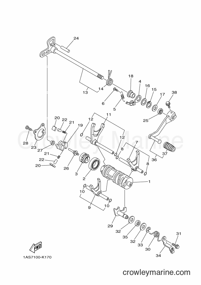 Yamaha Motors YFM700R (1ASH) [010] - SHIFT CAM & FORK